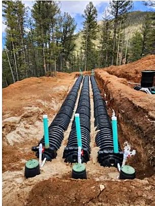 Chamber drainfield laterals on a mountain lot